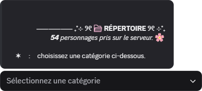Message permanent du répertoire publié dans un salon Discord