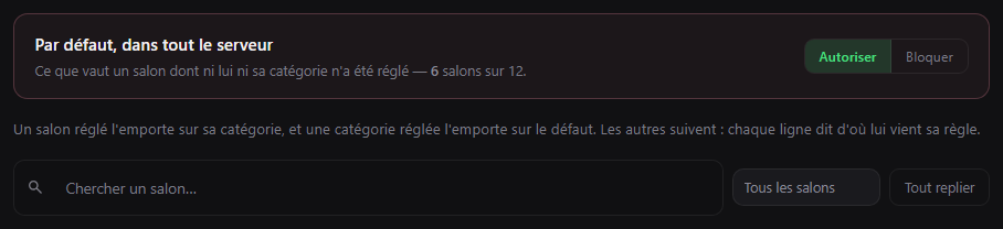 Règle par défaut, ordre de priorité et outils de recherche de la page
