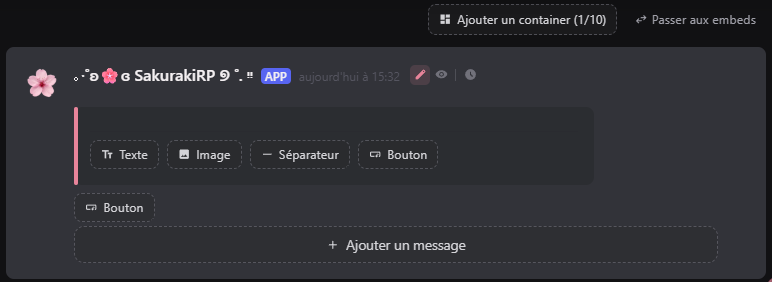 Container avec ses quatre types de blocs