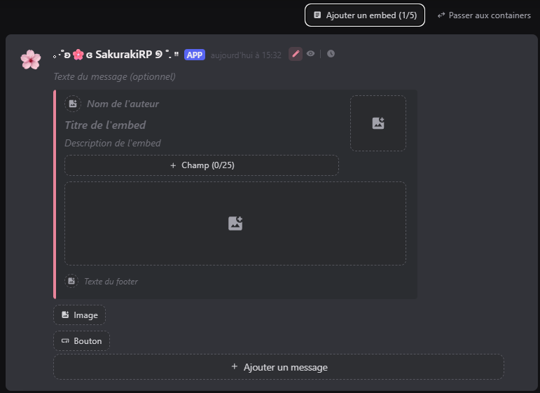 Structure d'un embed avec ses zones cliquables